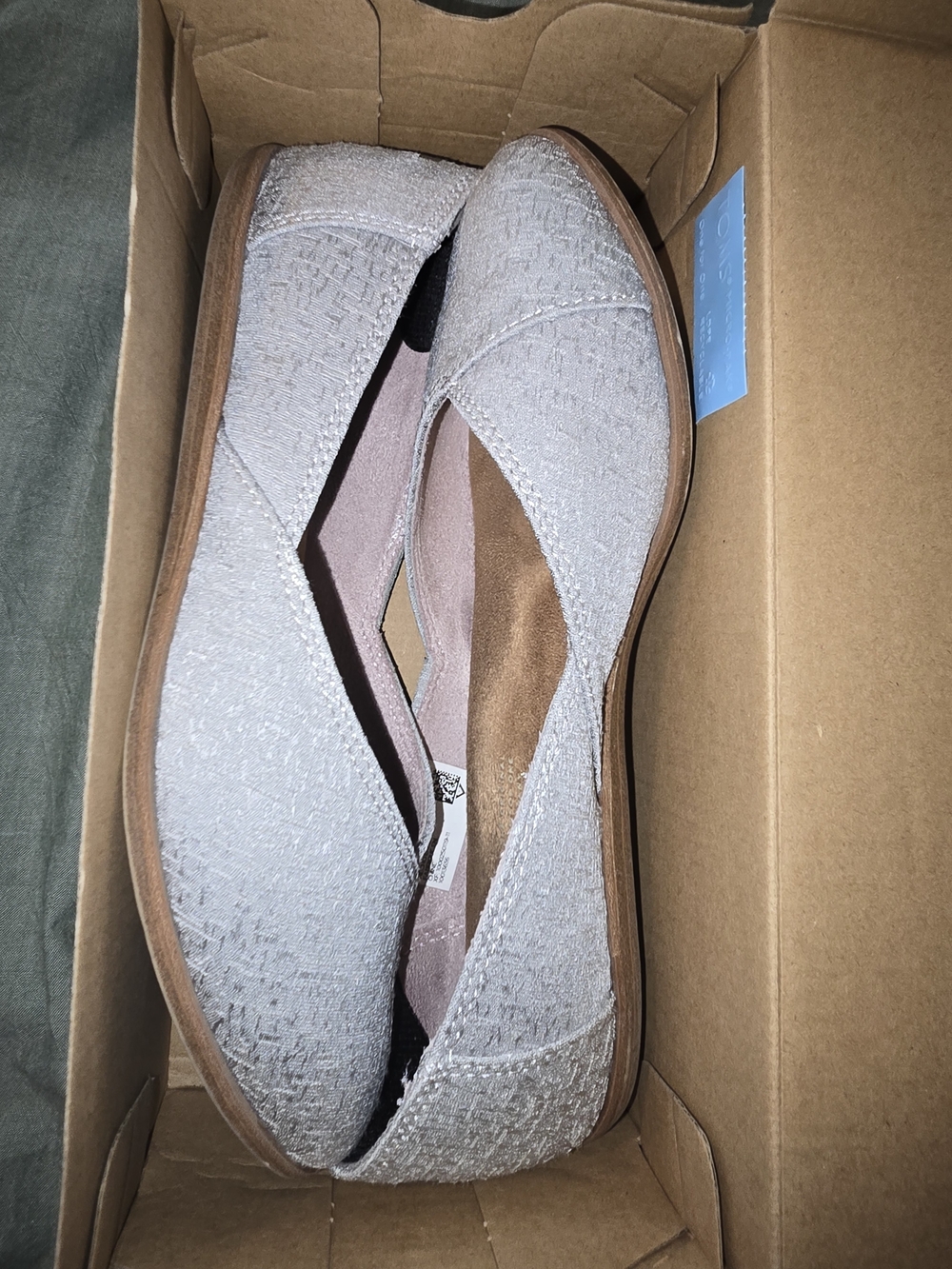Tom's Light Gray Slip-On Flats